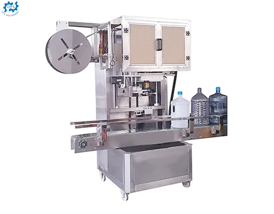 Automatic 5 Gallon Barrel Cap Shrink Sleeve Applicator Machine